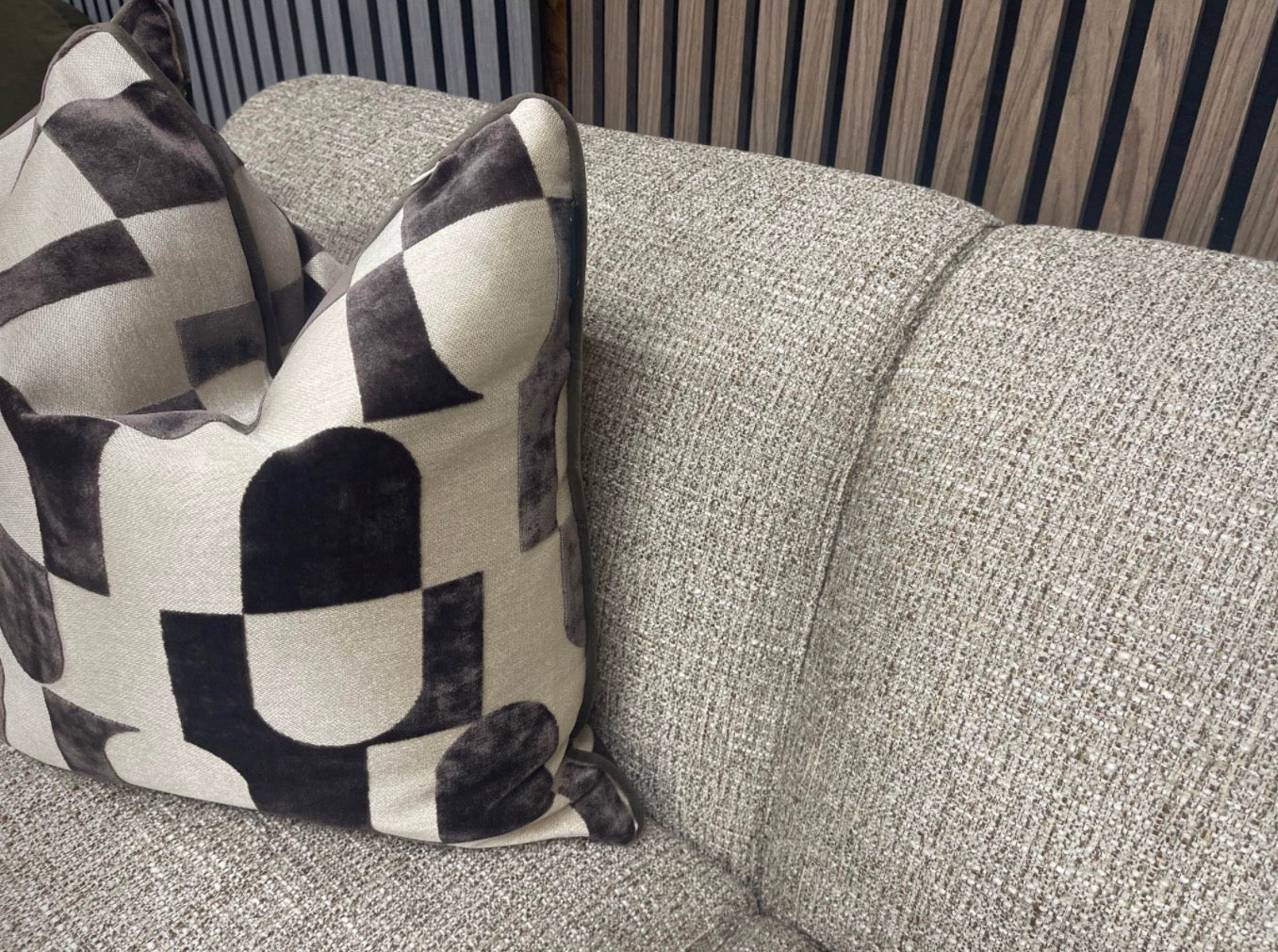 Connick Speckled Latte Boucle 3 Seater Sofa
