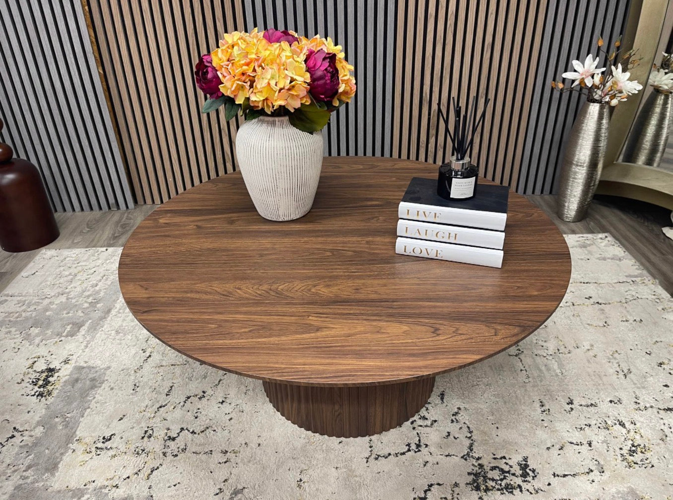Round Walnut Coffee Table