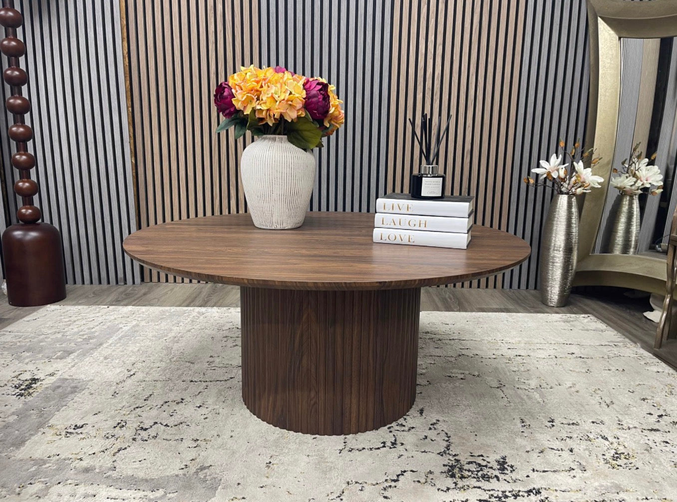 Round Walnut Coffee Table