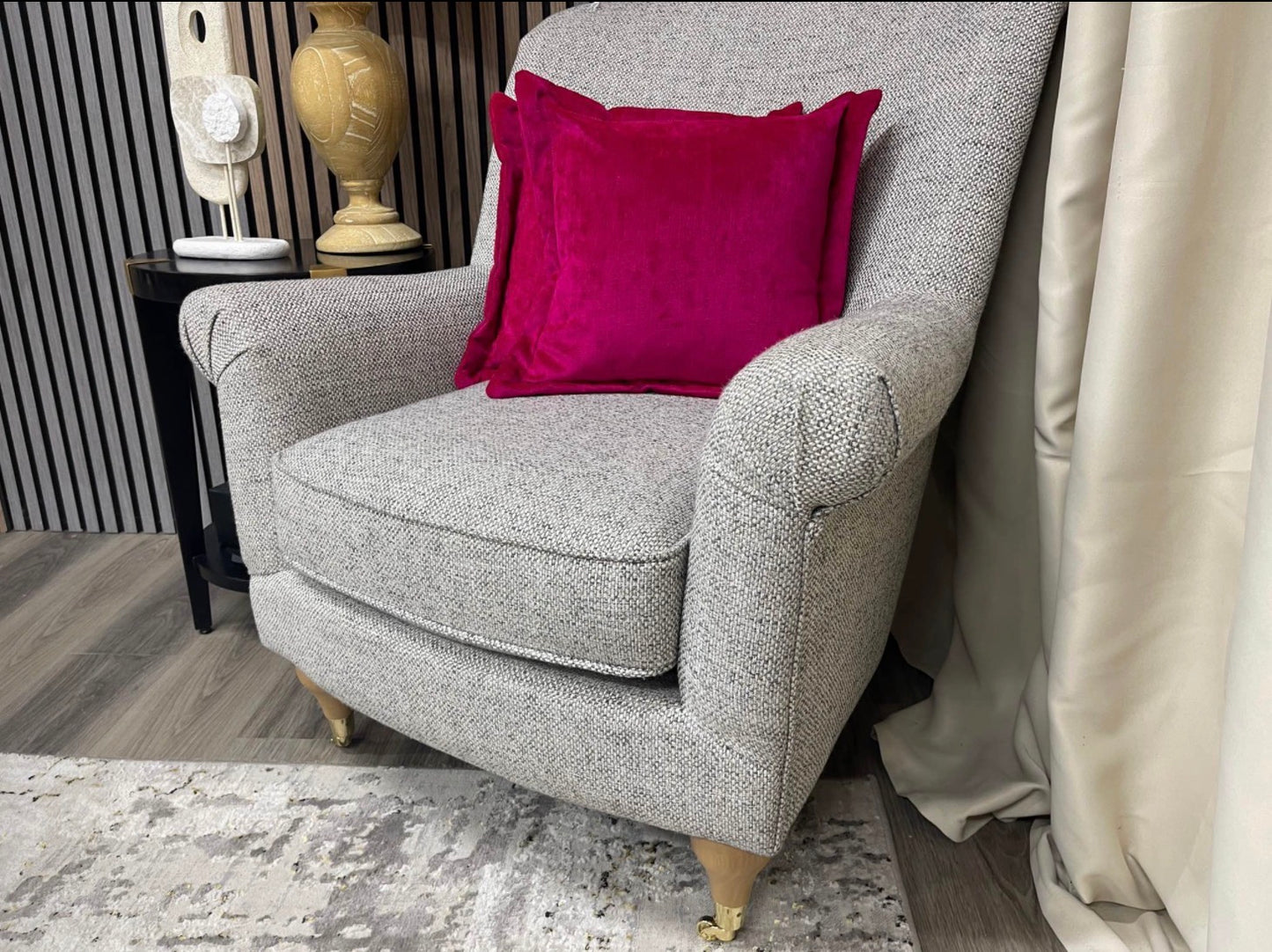Next Chunky Weave Dove Grey Ashford Armchair