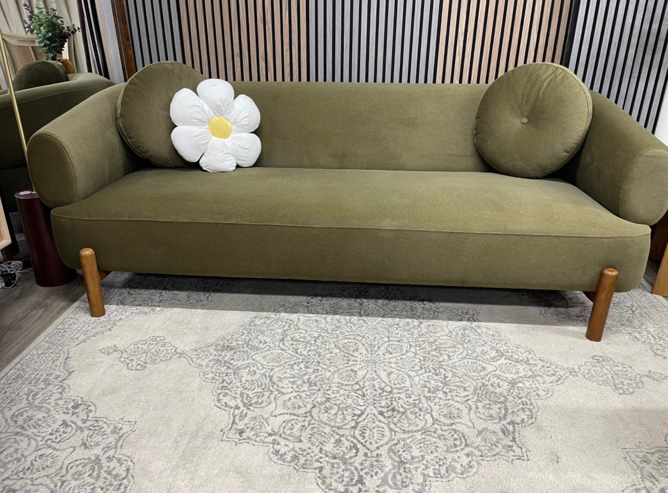 Mohair Velvet 3 Seater Sofa