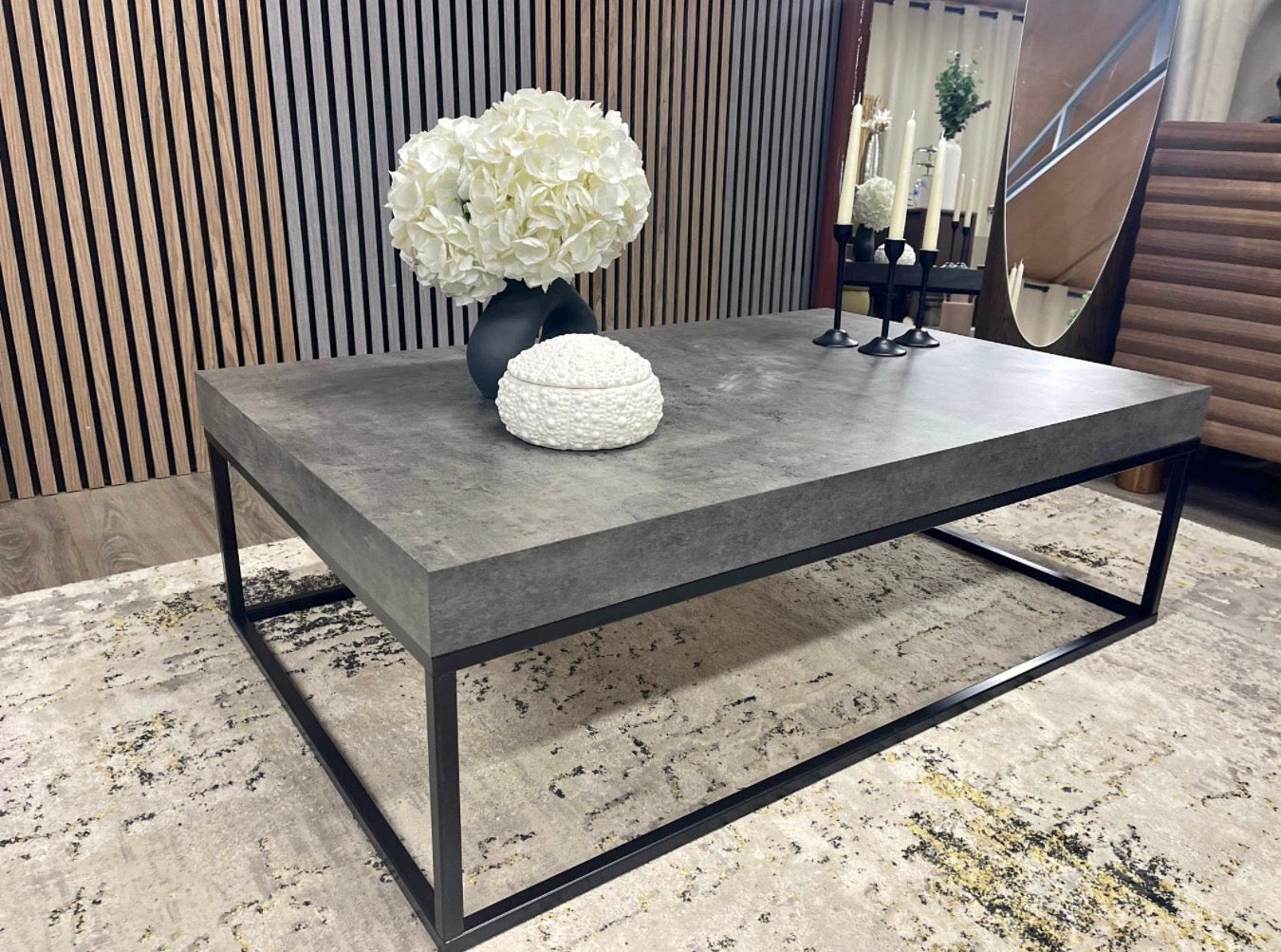 Large Concrete Effect Coffee Table