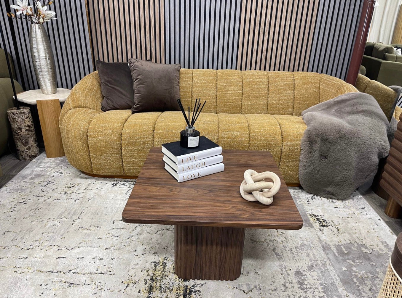 Ivy Speckled Honey Boucle 3 Seater Sofa
