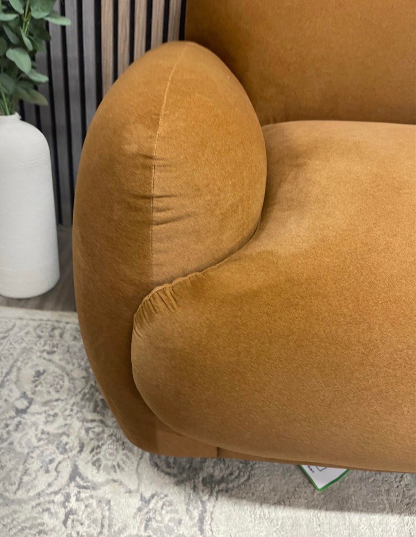 Cloud Caramel Mohair Velvet Armchair