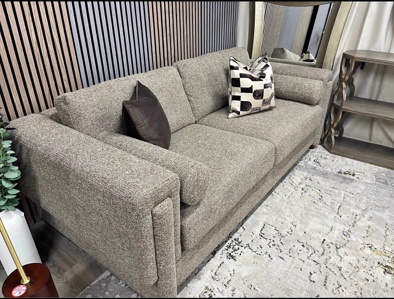 Speckled Cappuccino Boucle 3 Seater Sofa