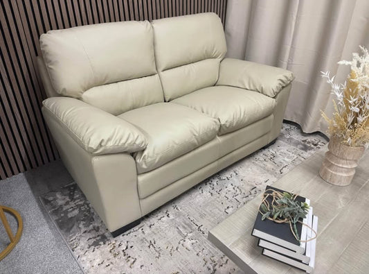 Beige Leather Sofa