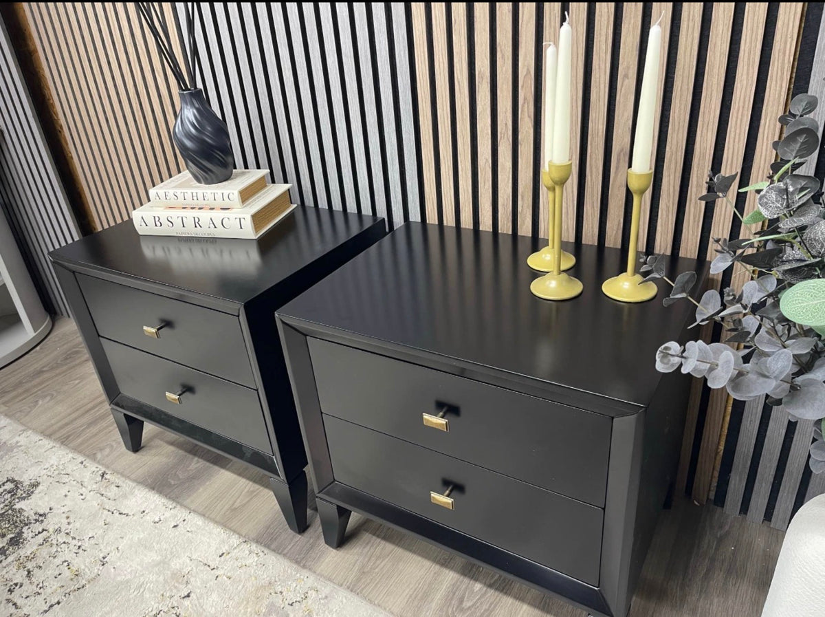 Set Of 2 Nancy Dark Walnut Bedside Tables