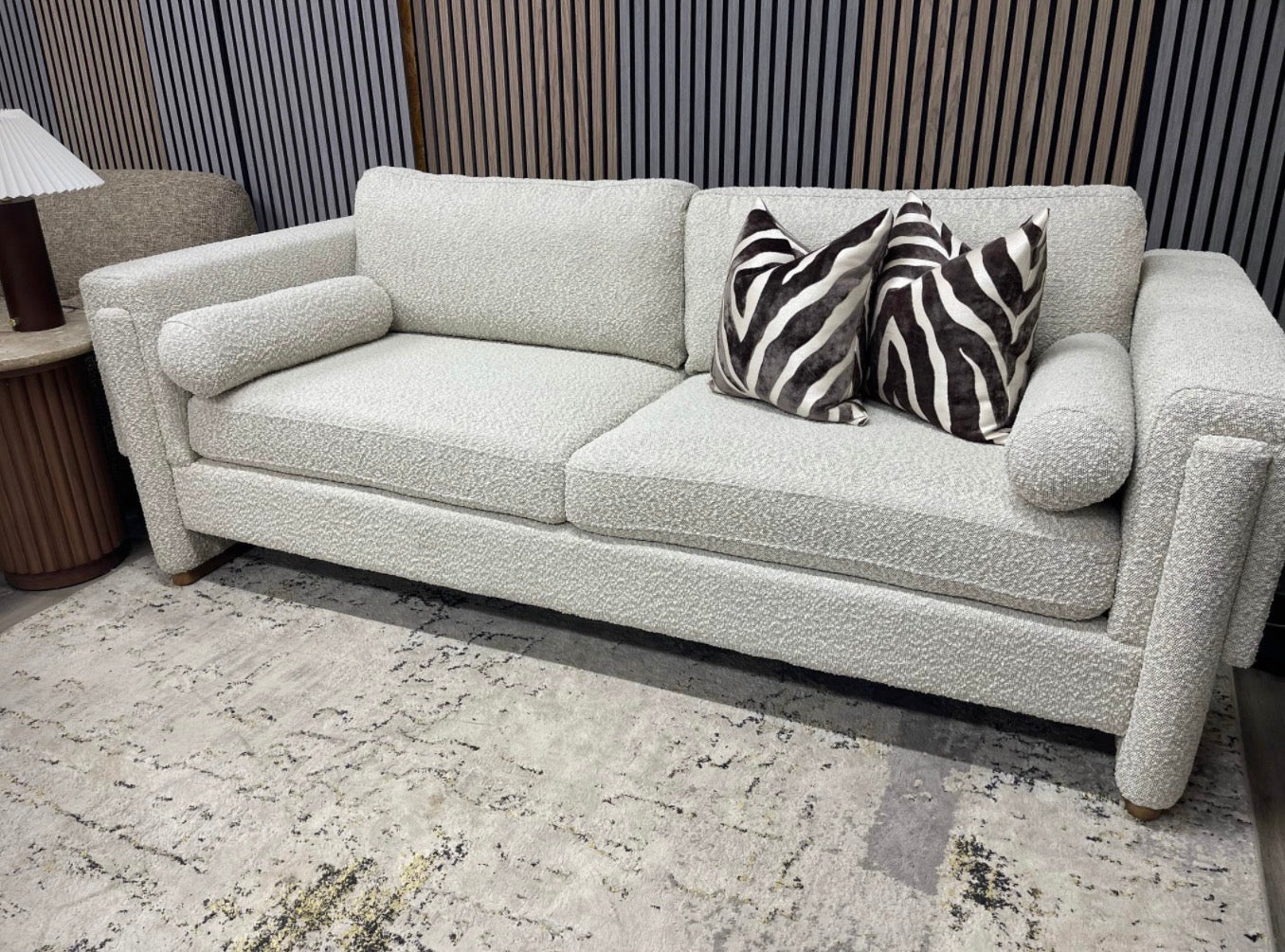 Speckled Stone Boucle 3 Seater Sofa