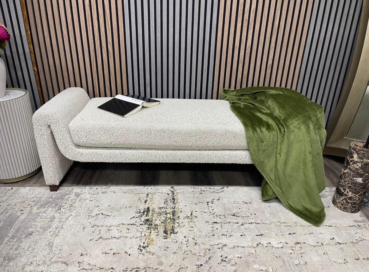 Bennett Speckled Stone Boucle Bench