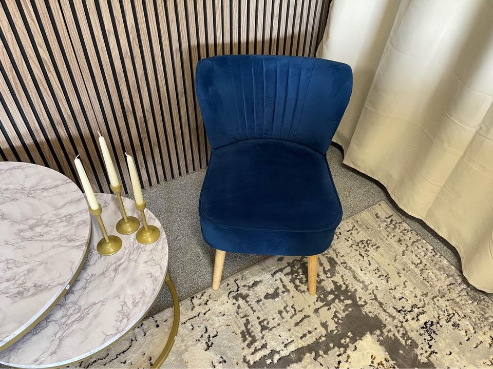 Navy Velvet Accent Chair