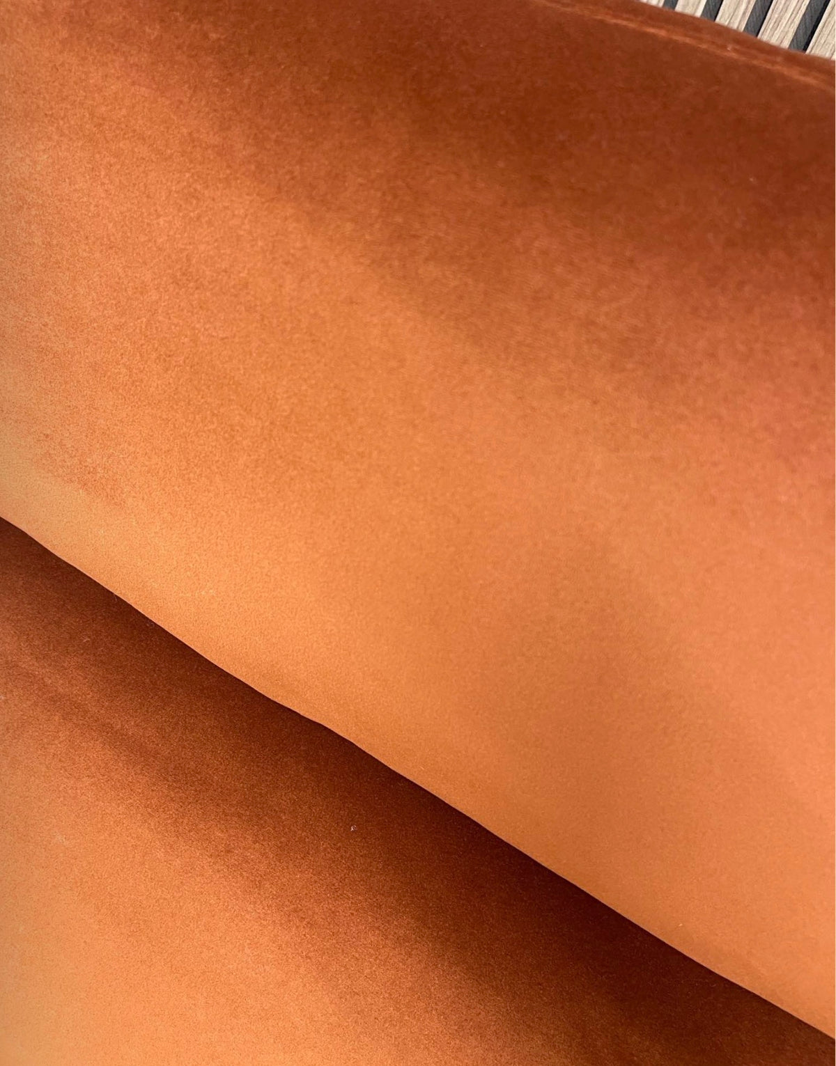 Rust Orange Velvet High Back Armchair