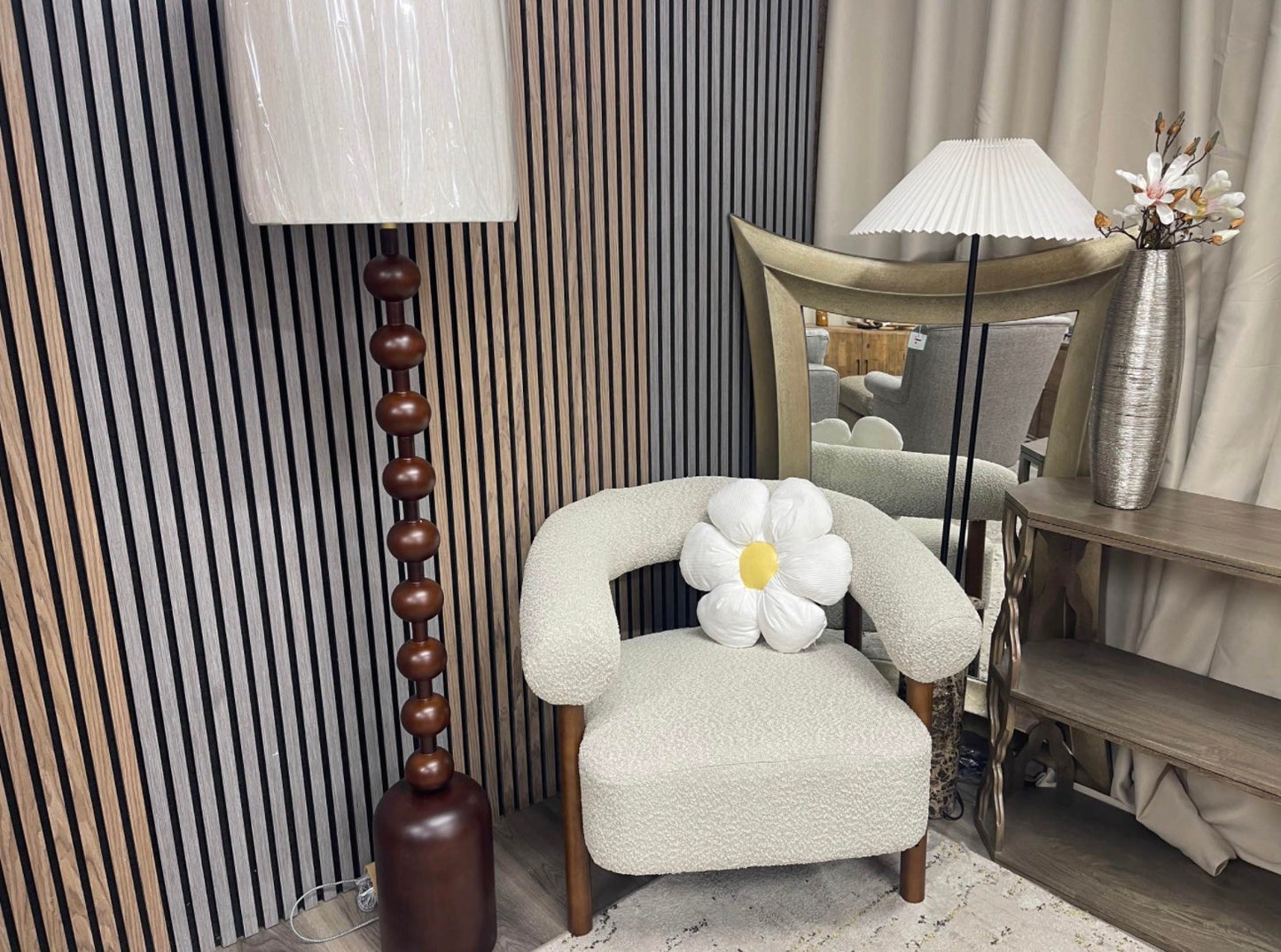 Speckled Stone Boucle Accent Chair