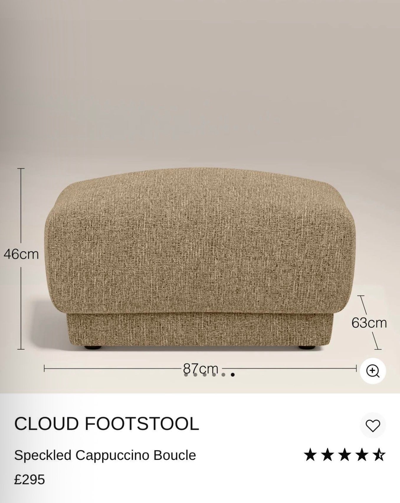 Cloud Left Hand Speckled Cappuccino Boucle  Chaise Sofa