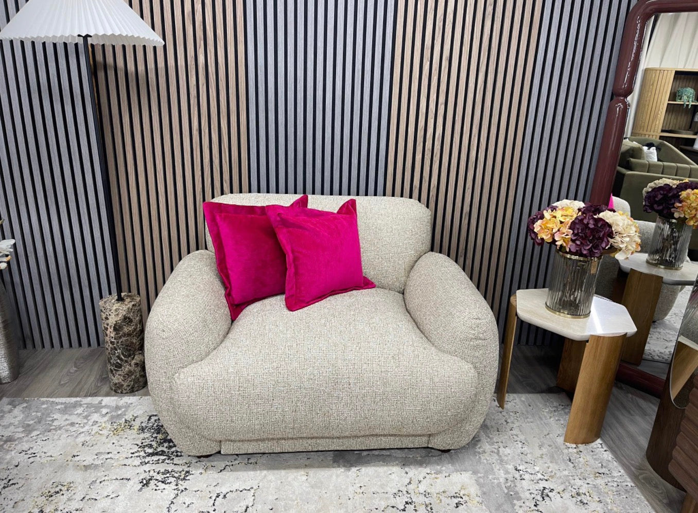 Speckled Latte Boucle Cloud Armchair