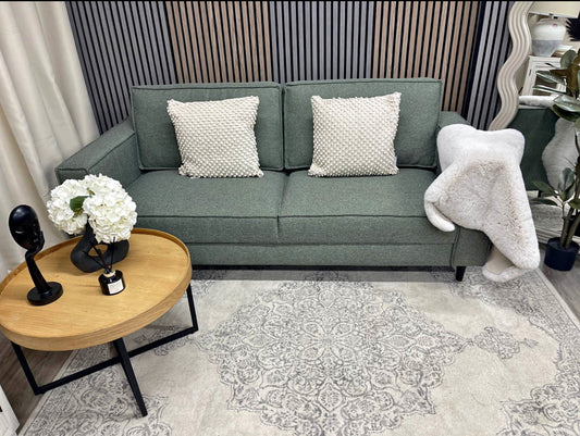 Green Tweed 3 Seater Sofa