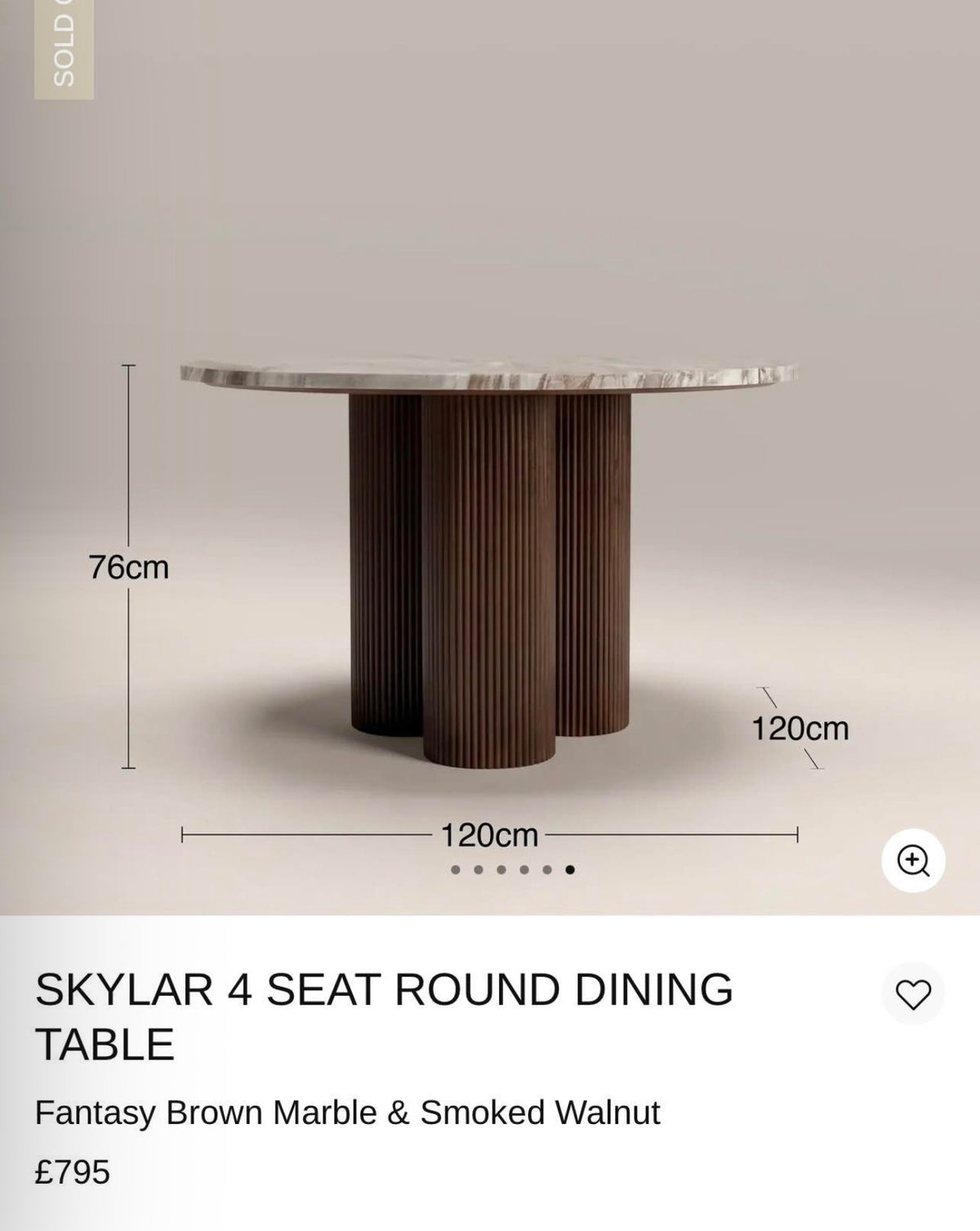 Fantasy Brown Marble Round Dining Table