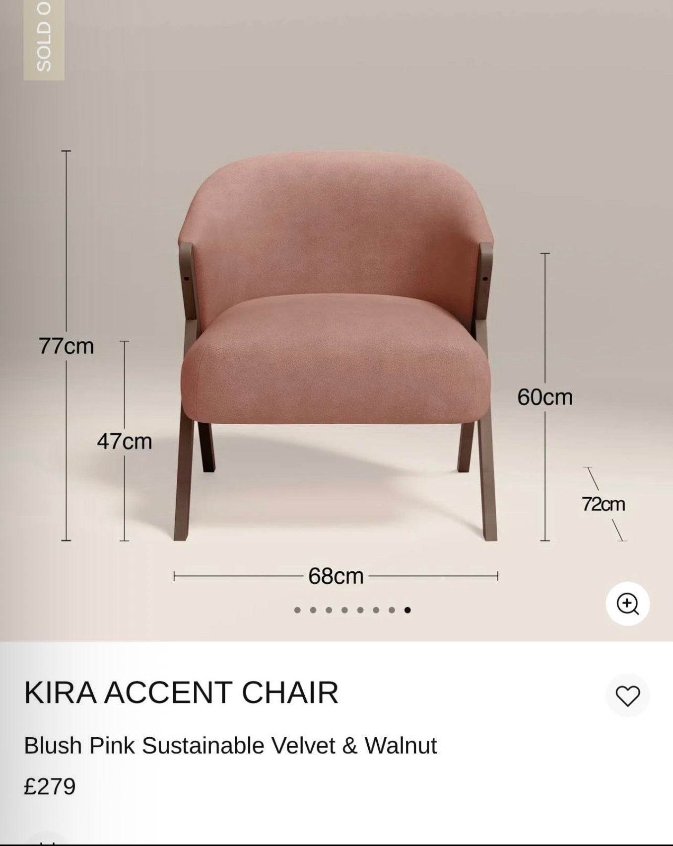 Set Of 2 Blush Pink Velvet Accent Chairs