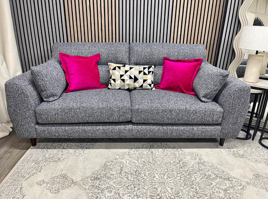 Grey Tweed 3 Seater Sofa