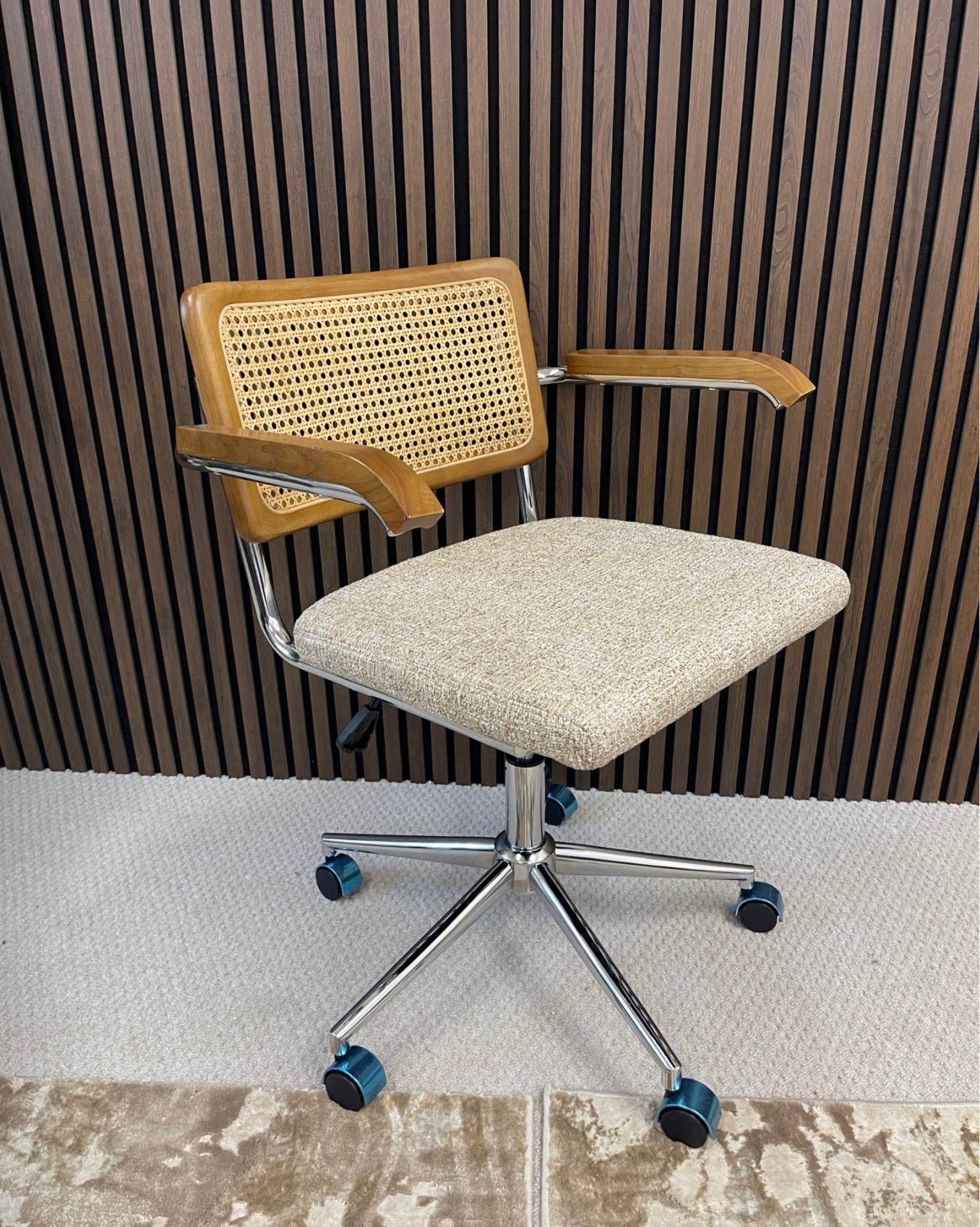 Speckled Latte Boucle Office Chair