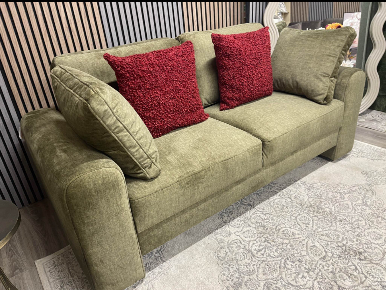 Moss Green Velvet Sofa