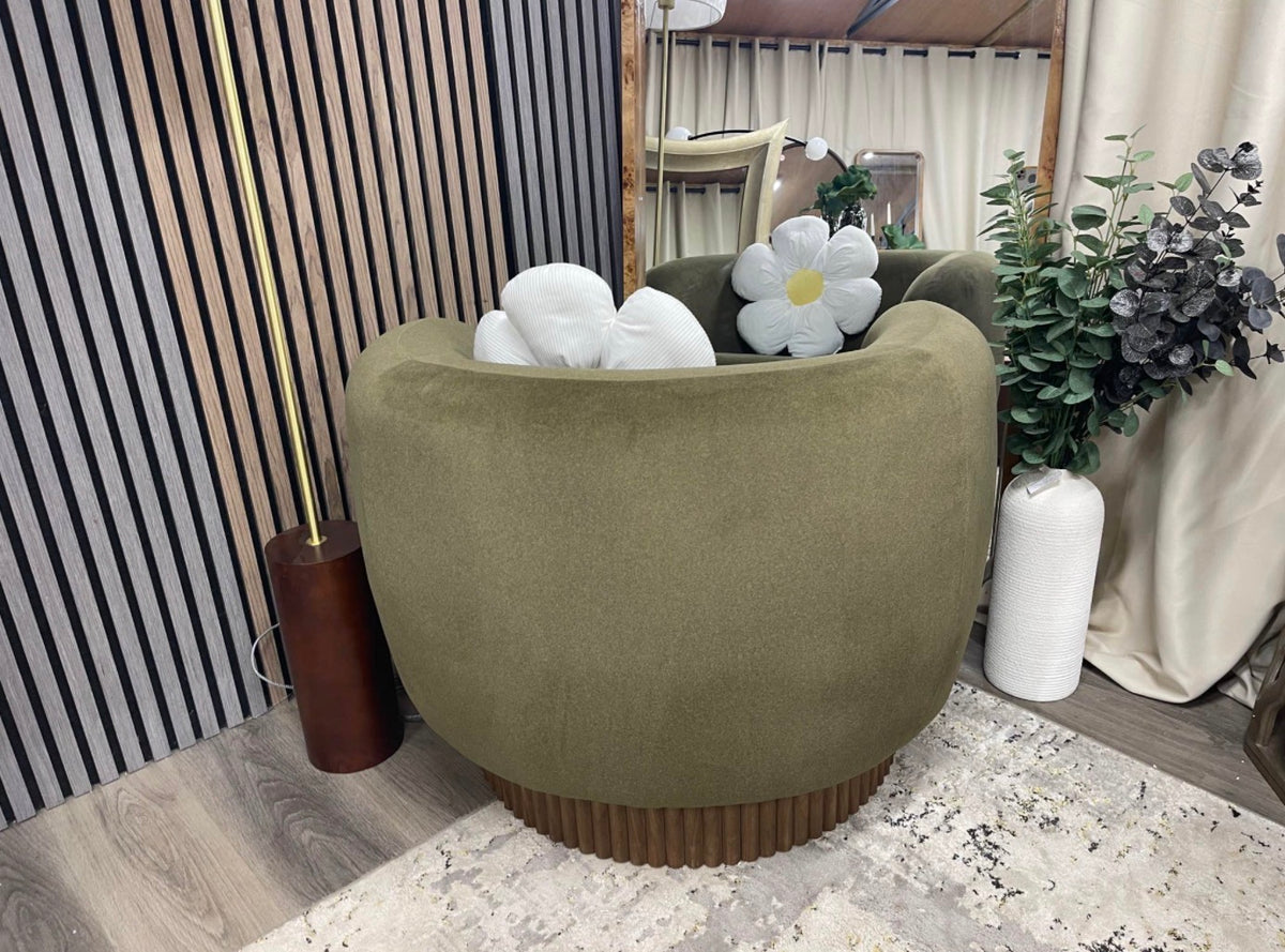 Viva Mohair Velvet Swivel Chair