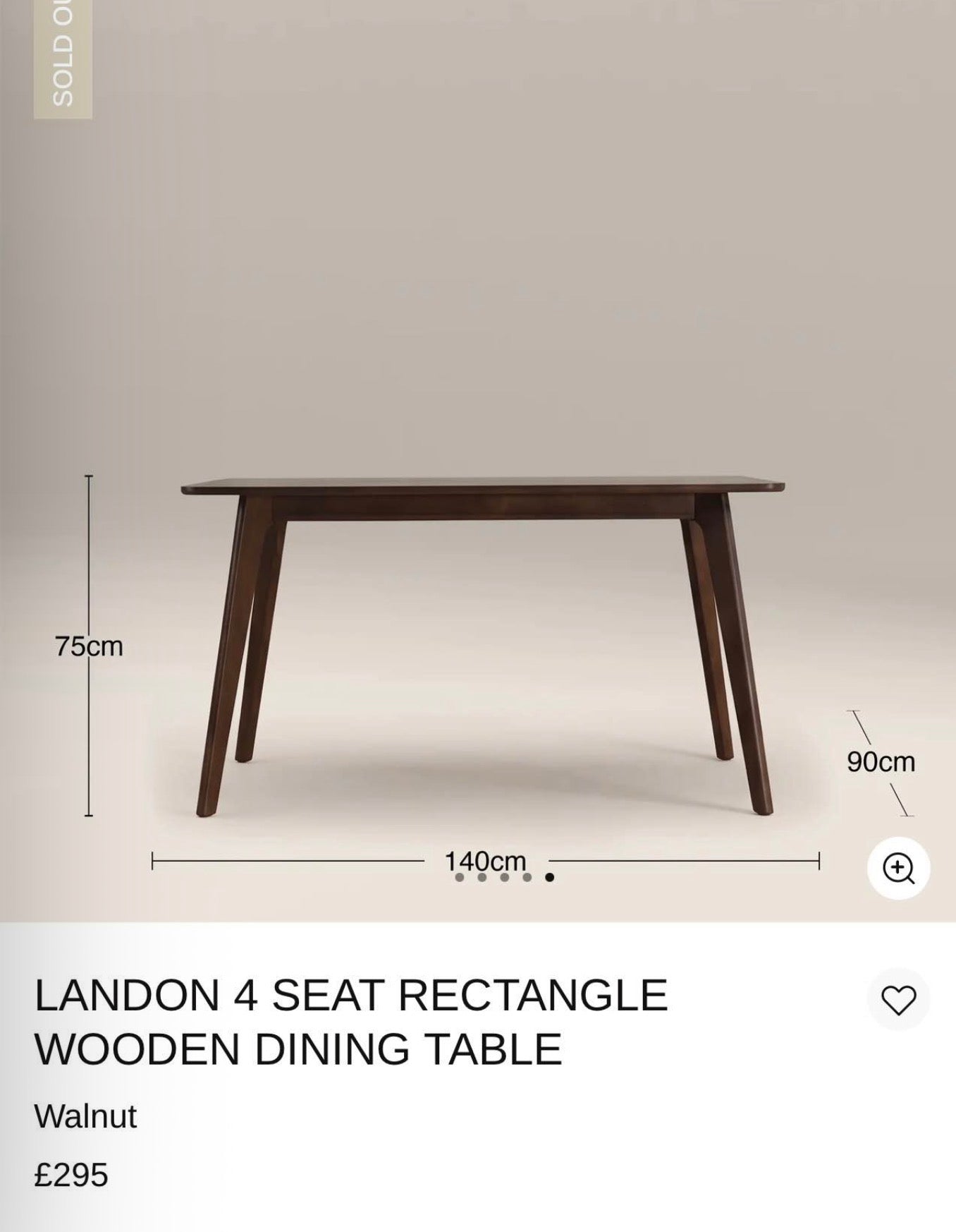 Rectangle Wooden Dining Table In Walnut Finish
