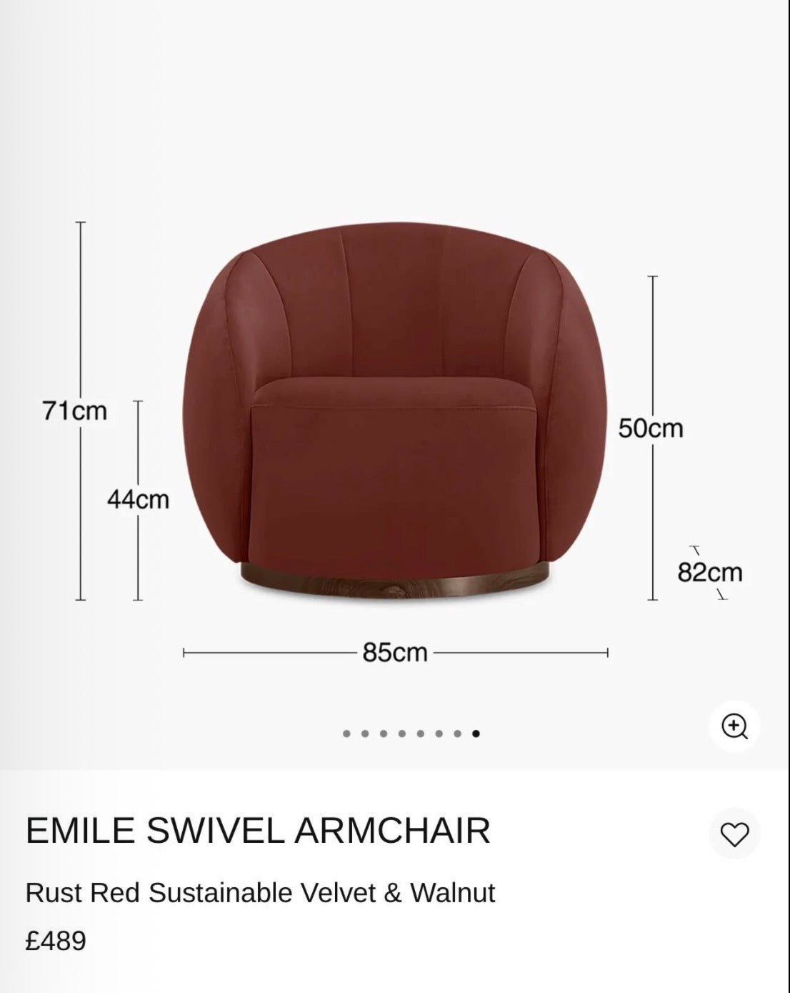 Set Of Swivel Velvet Armchair and Velvet Pouffe