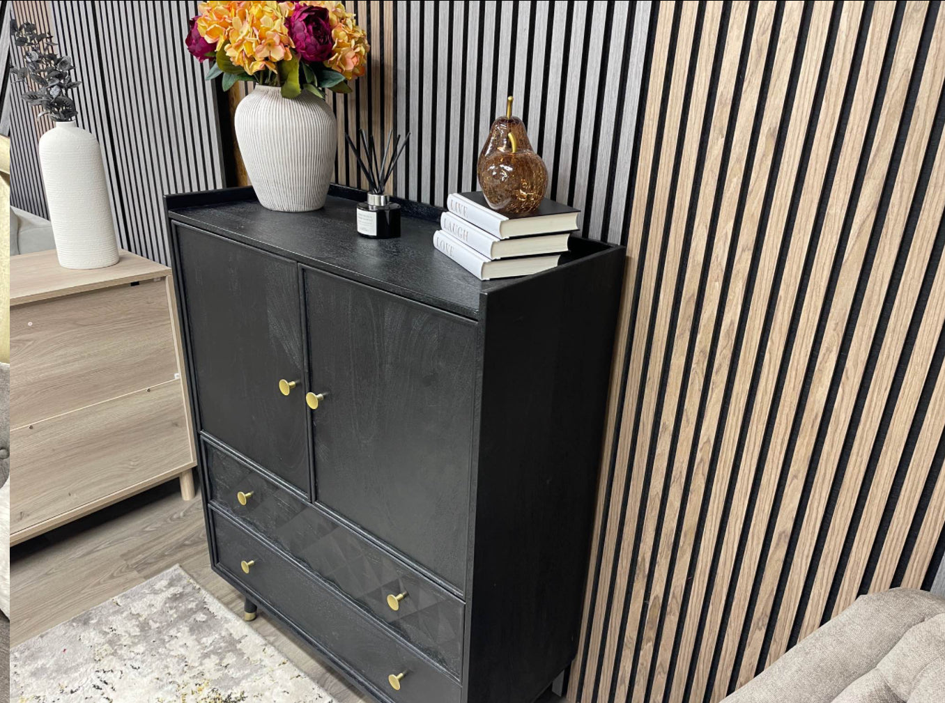 Next Mango Wood Cabinet