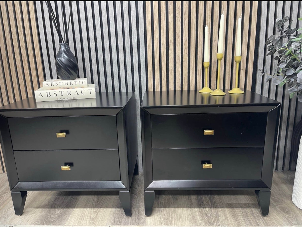 Set Of 2 Nancy Dark Walnut Bedside Tables