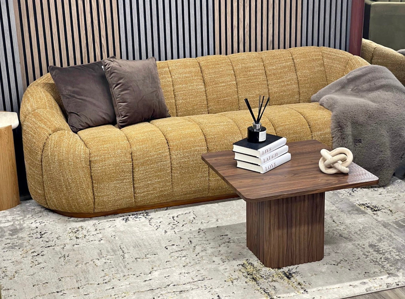 Ivy Speckled Honey Boucle 3 Seater Sofa