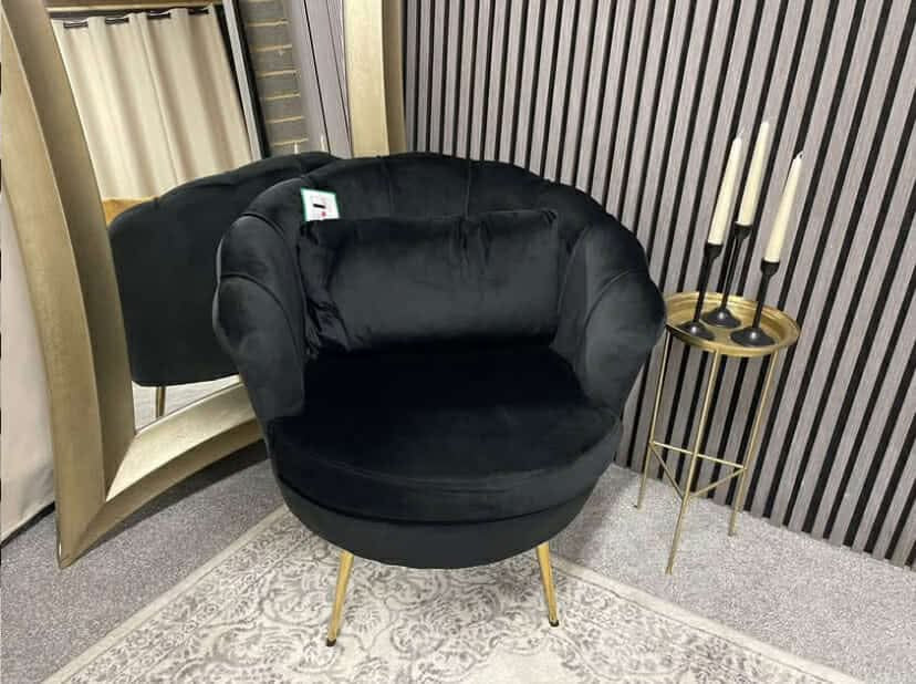 Black Velvet Accent Chair