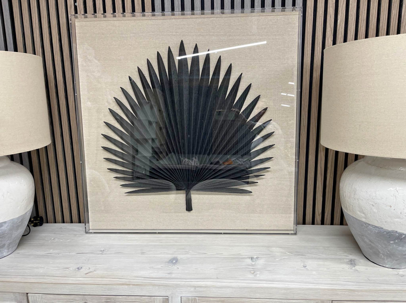 Black Palm Leaf Box Wall Art