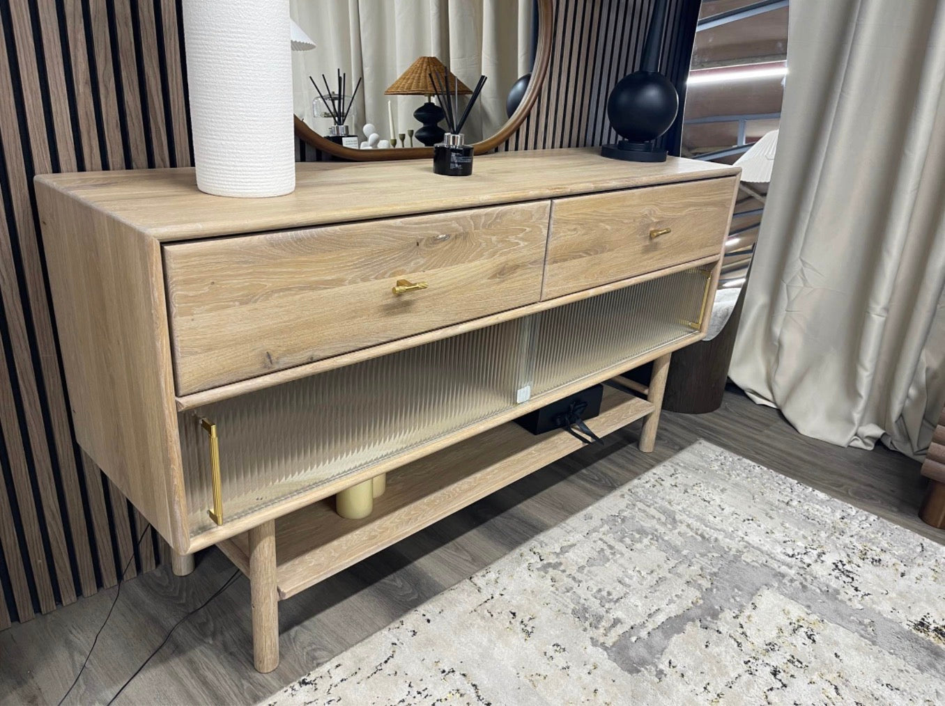 Komodo Large Oak Sideboard With Internal Lights