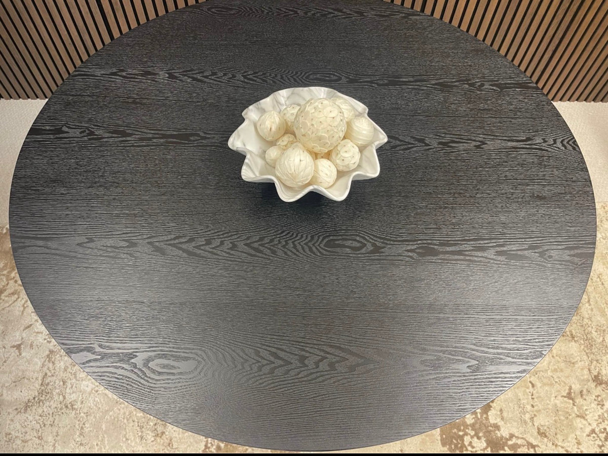 Black Wooden Round Dining Table