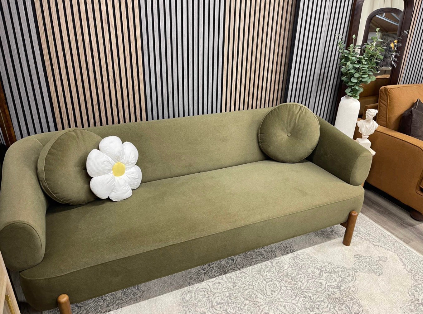 Mohair Velvet 3 Seater Sofa
