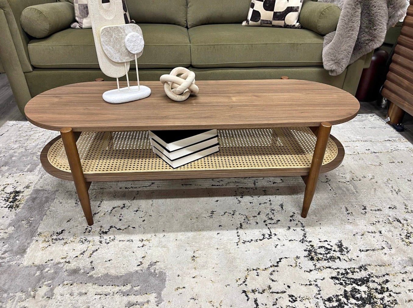 Oval Walnut Coffee Table