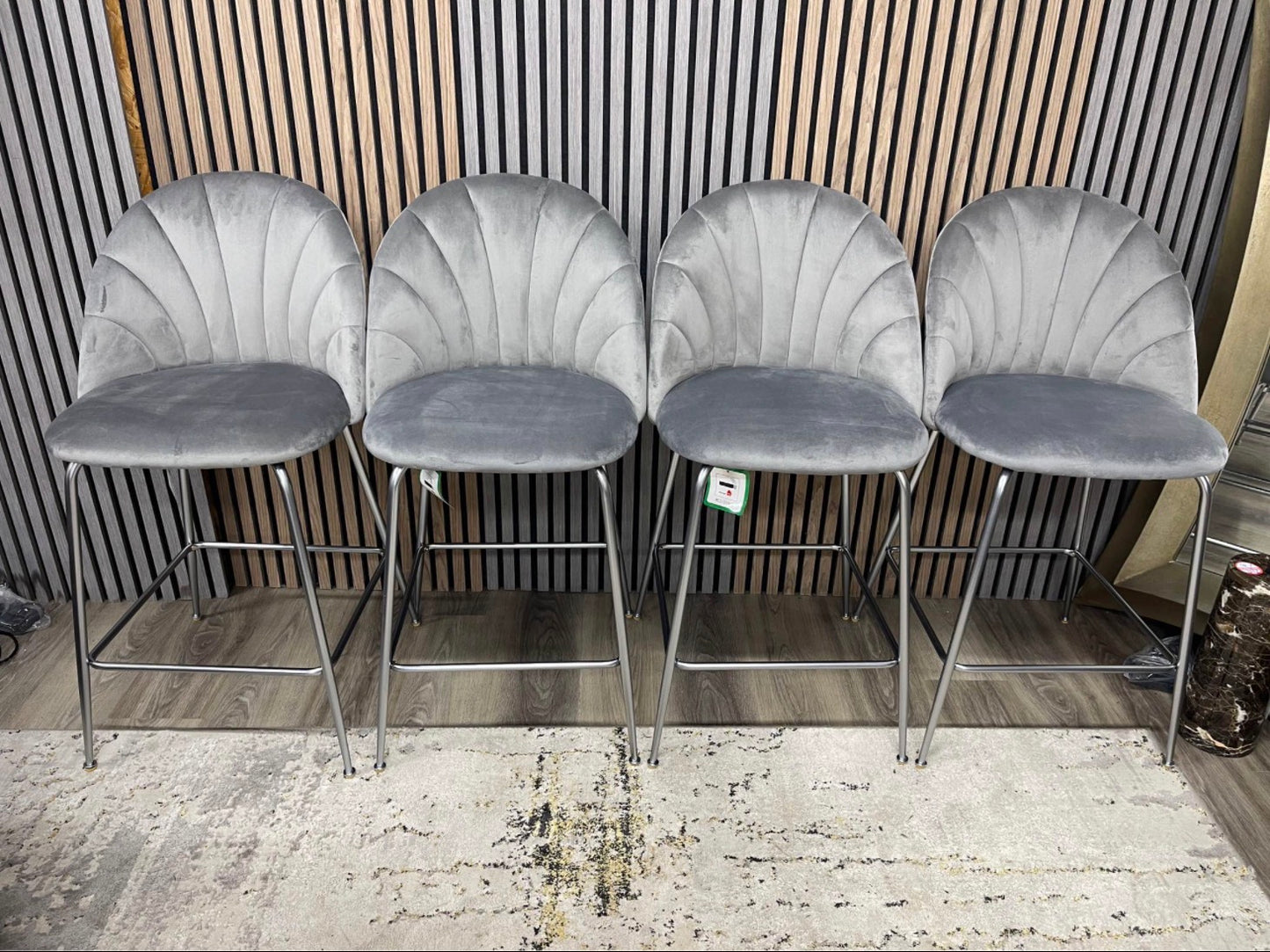 Grey Velvet Kitchen Stools £40 per chair