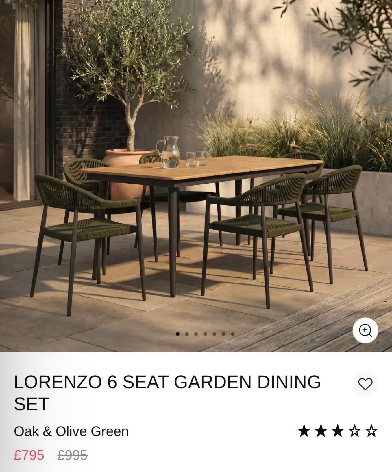 6 Seat Garden Dining Set