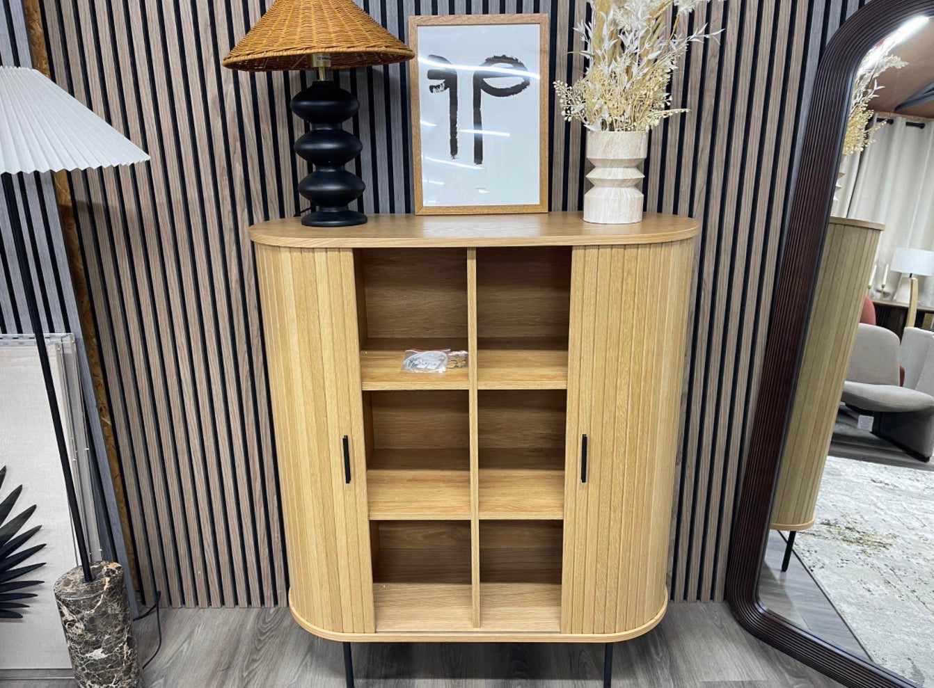 Cult Furniture Mika Tall Wooden Storage Sideboard