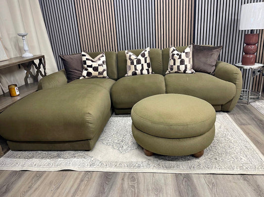 Cloud Left Hand Chaise Sofa And Footstool