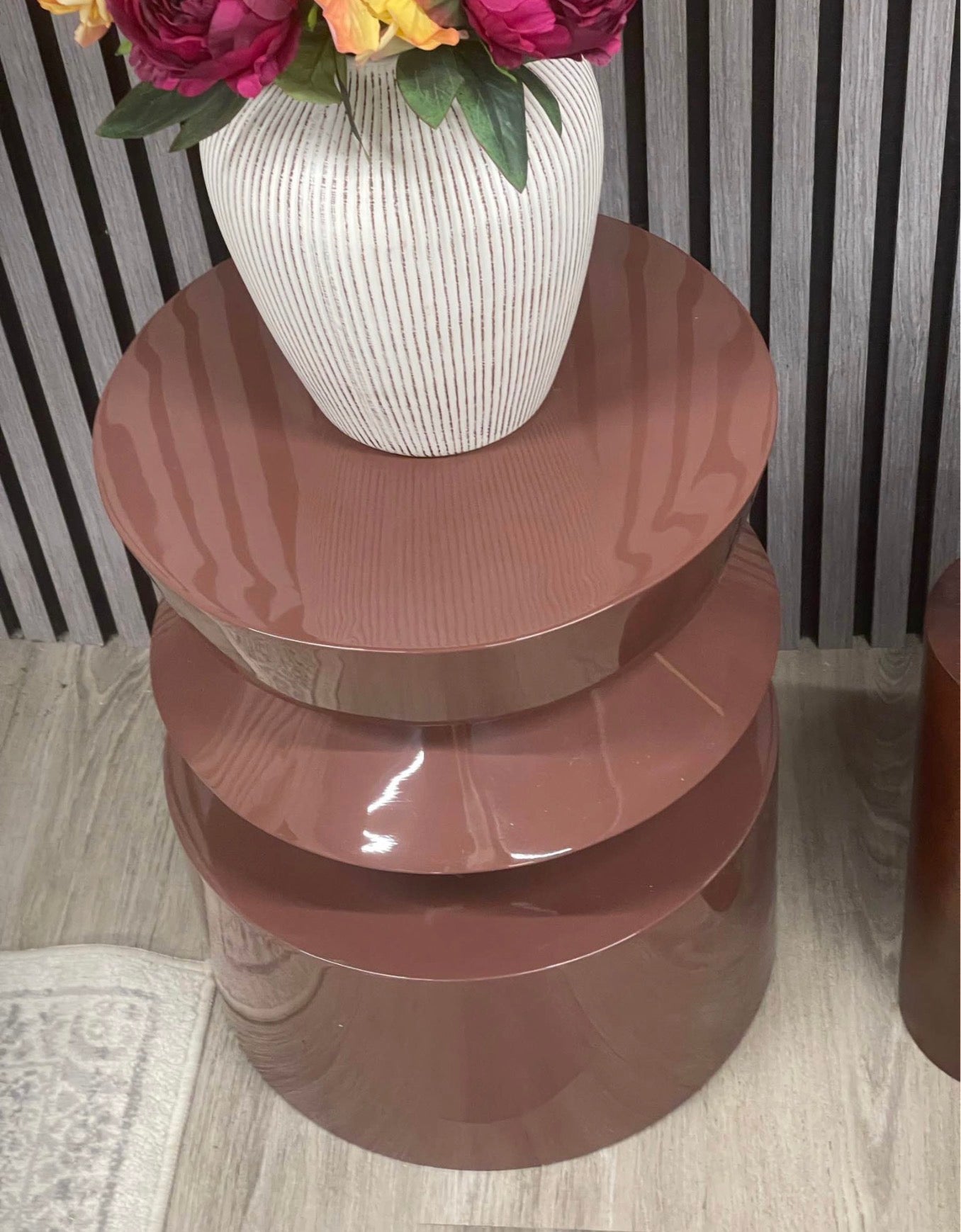 Gloss Burgundy Side Table