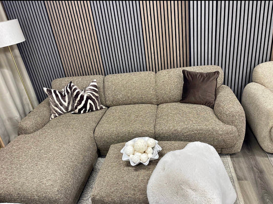 Cloud Left Hand Speckled Cappuccino Boucle  Chaise Sofa