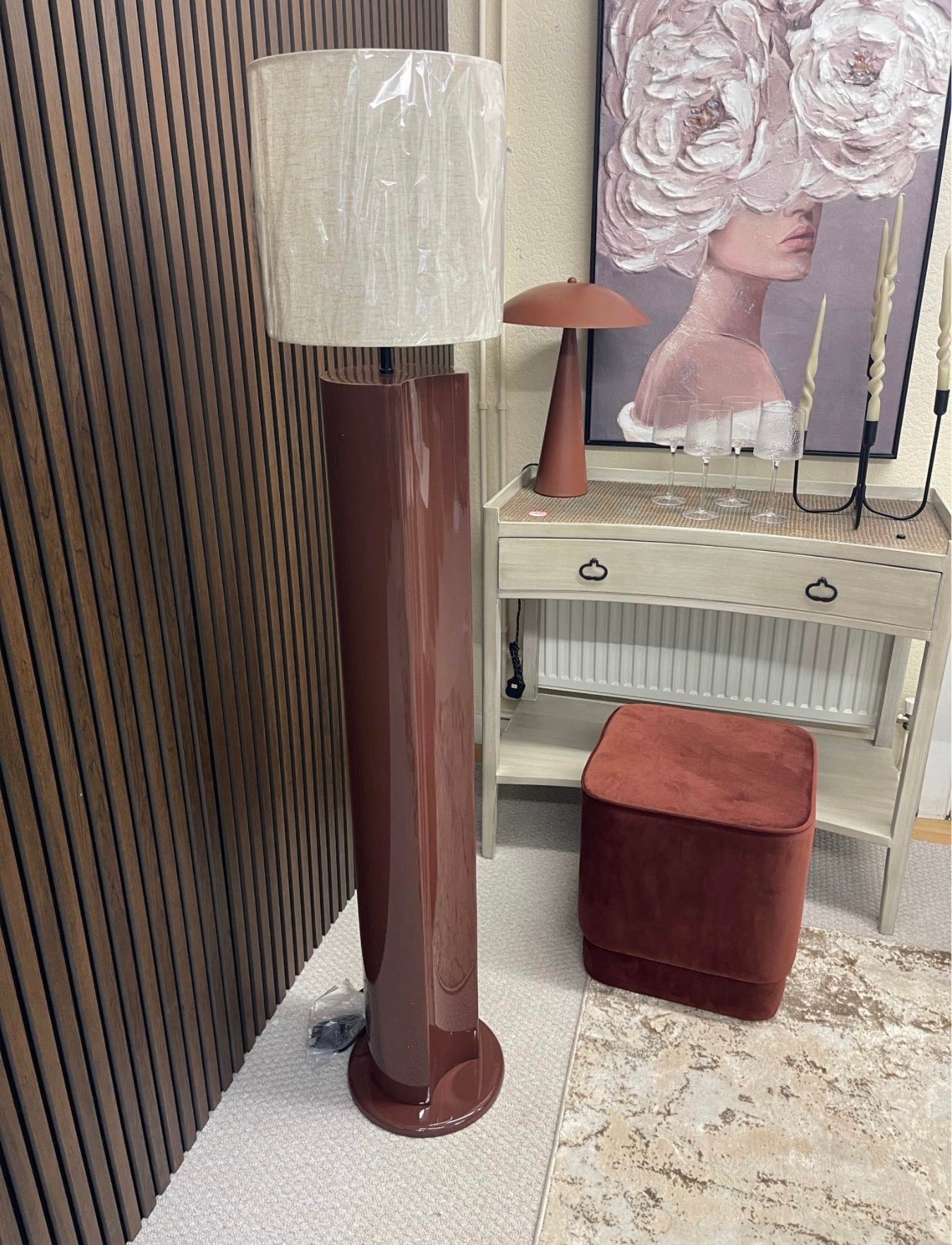 Burgundy Floor Lamp