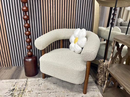 Speckled Stone Boucle Accent Chair