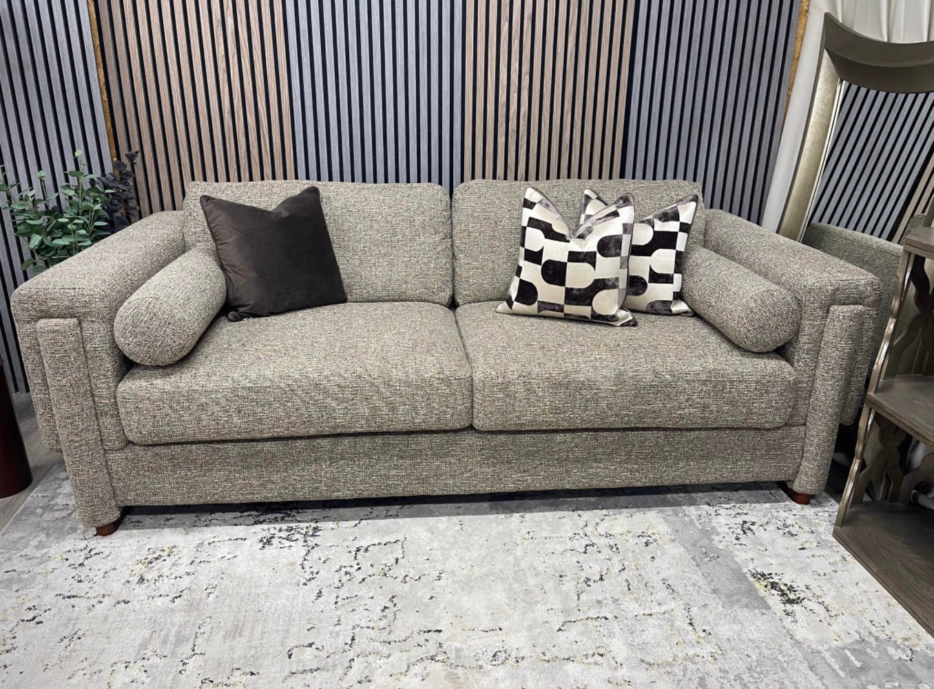 Speckled Cappuccino Boucle 3 Seater Sofa