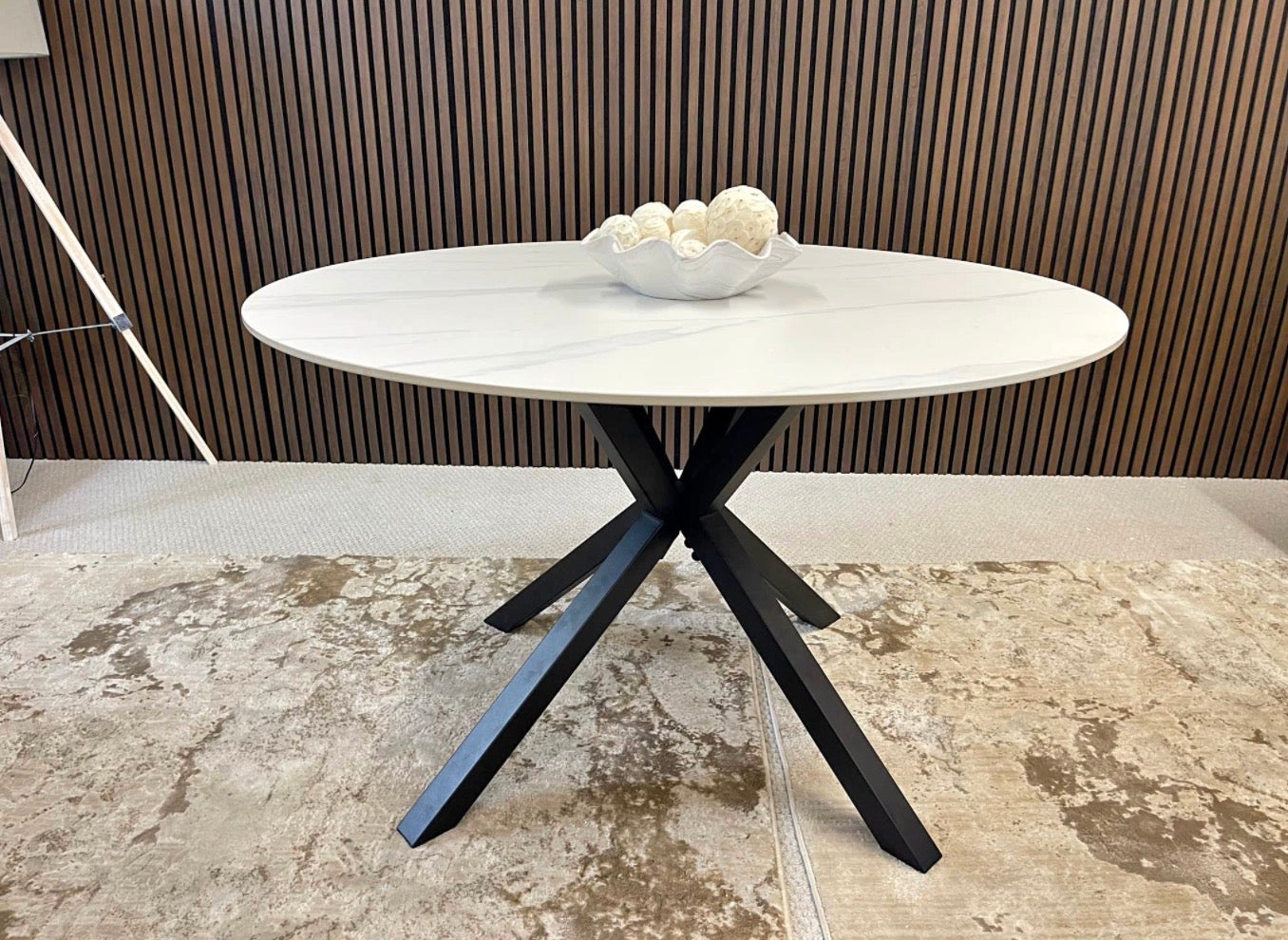 White Ceramic Round Dining Table