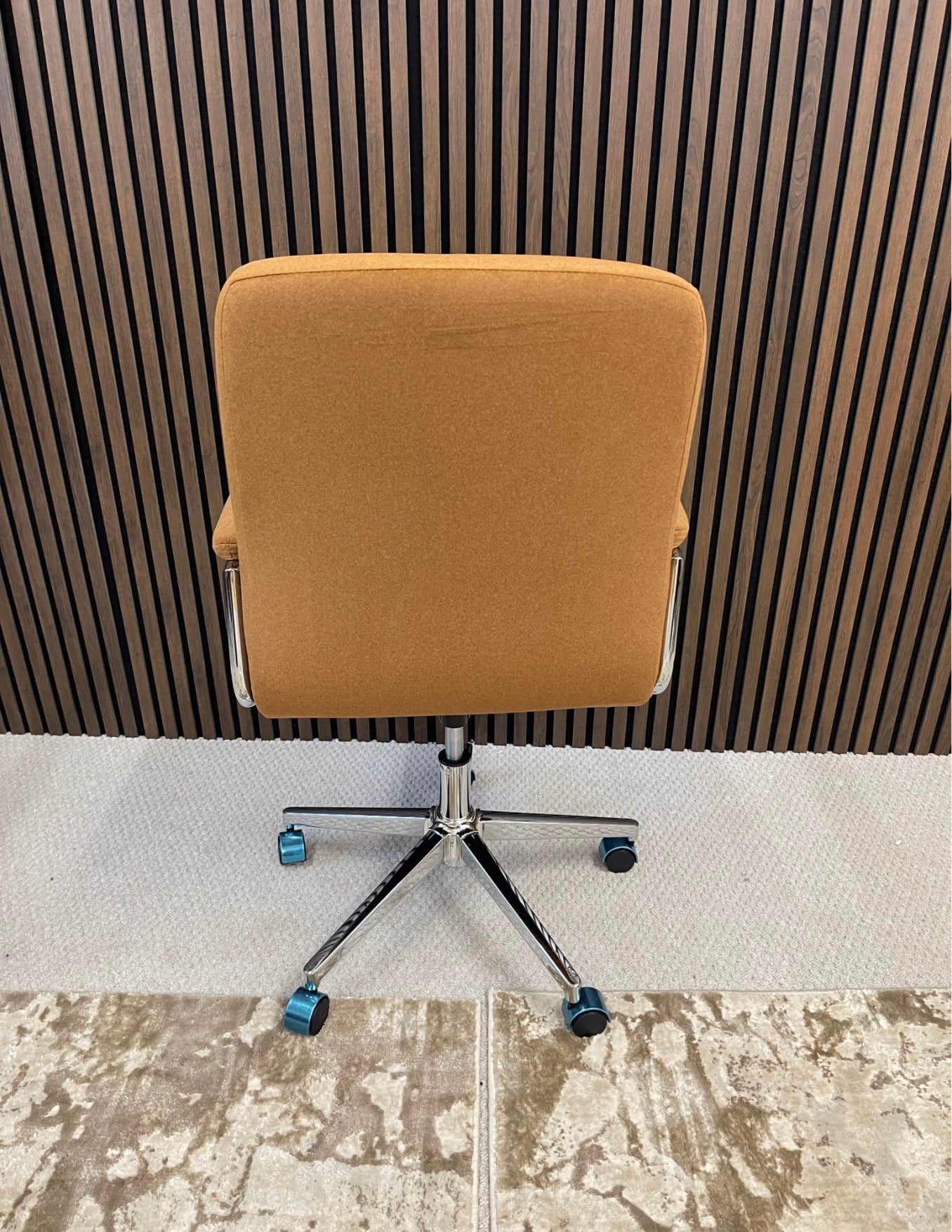Caramel Brown Mohair Velvet Office Chair