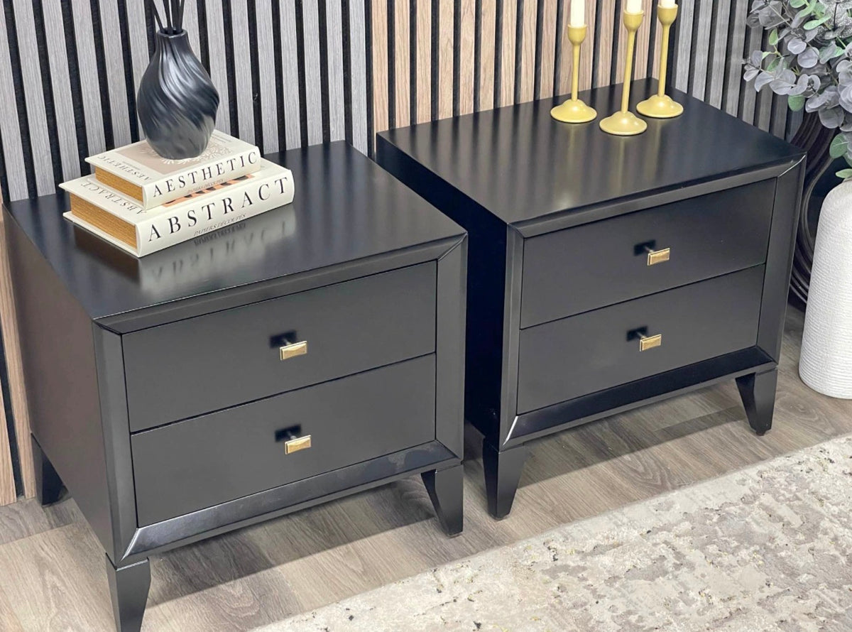Set Of 2 Nancy Dark Walnut Bedside Tables