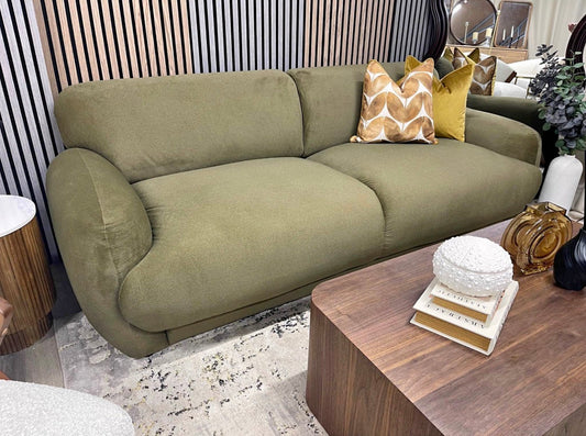 Cloud Moss Green Velvet 3 Seater Sofa