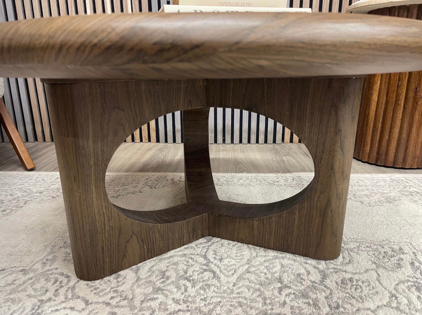 Round Walnut Effect Coffee Table